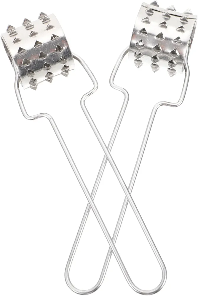 Zerodeko 2pcs Meat Loosener Dual Sided Meat Mallet Steak Tenderizer Hammer Mincer Tool Tenderizing Hammer Beef Rolling Meat Tenderizer Meat Punch Hole Stainless Steel