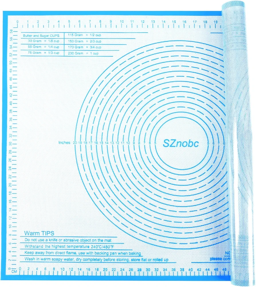 Silicone Pastry Mat 34X26 Inch Non-slip Baking Mat Perfect for Dough Mat, Counter Mat, Dough Rolling Mat, Fondant Mat, Nonstick Kneading Mat, Pizza Mat, Bread mat, Pasta Mat, Pastry Board