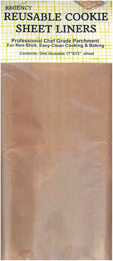 Regency Wraps Reusable Cookie Sheets, Baking Oven Liner, Teflon-like Coated Sheet for Non-Stick Cooking and Baking, Baking Supplies, Natural, 17" x 13" (Pack of 1)