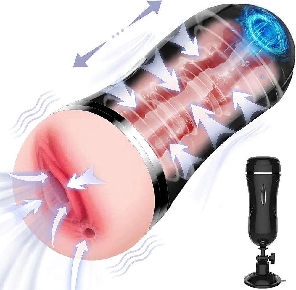 Automatic Male Masturbator Sex Toys for Men - Sucking Male Masturbators Male Sex Toys Penis Pump with 3D Realistic Textured Pocket Vagina Pussy Best Blowjob Machine Masturbator