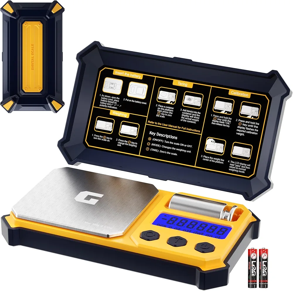 Digital Pocket Gram Scale 300g x 0.01g Accuracy, Small High Precision Portable Scale Digital Weight Grams and Oz for Jewelry,Diamond，Arrows, Powders and Medicine,with 50g Cal Weights