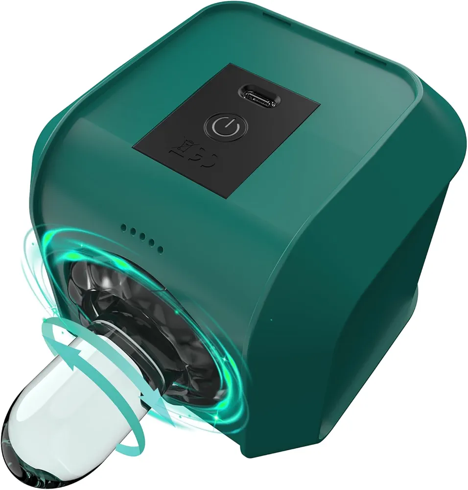 Automatic Male Masturbator, Male Sex Toy with 7 Thrusting & Rotating Modes, Dual Open-Ended male stroker with 3D Realistic Sleeve, Tesseract-Shaped Blowjob Machine,Concealed Design Mens Sex Toy(green)