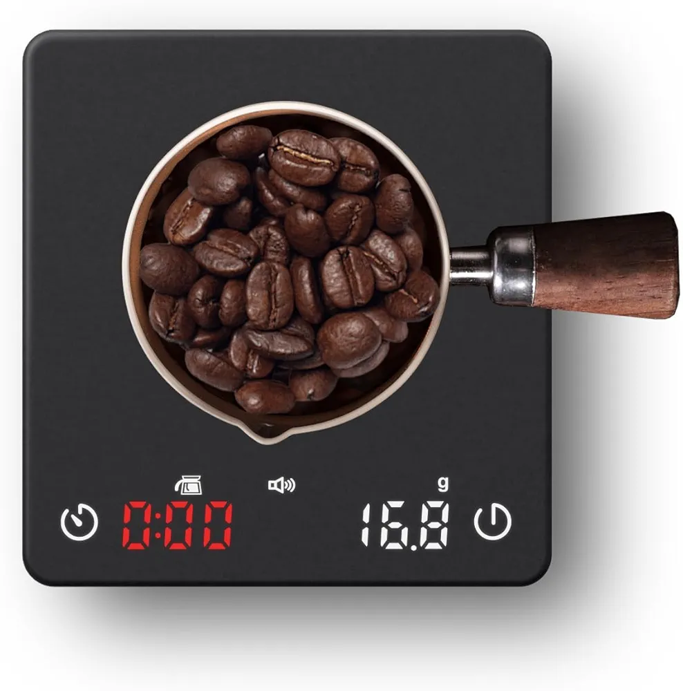 Coffee Scale with Timer, 0.1g High Precision Kitchen Scale, Drip Espresso Scale with Auto Tare, Touch Sensor and Silicone Cover - 4.4 lbs/2 kg