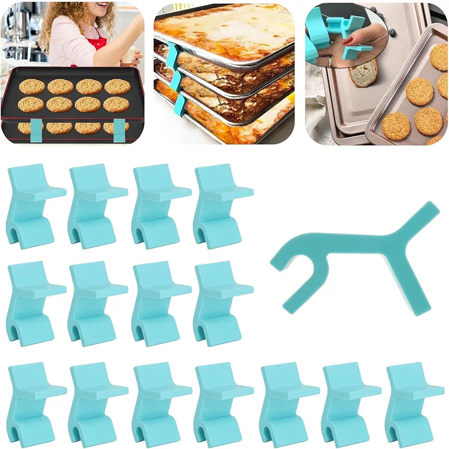 Baking Sheet Stackers - Saving Harvest Tray Stackers Accessories, Baking Sheet Stacking Clips, Cookie Tray Stacker Clips, Cookie Tray Stacker Clips for Freeze Dryer Trays Kitchen