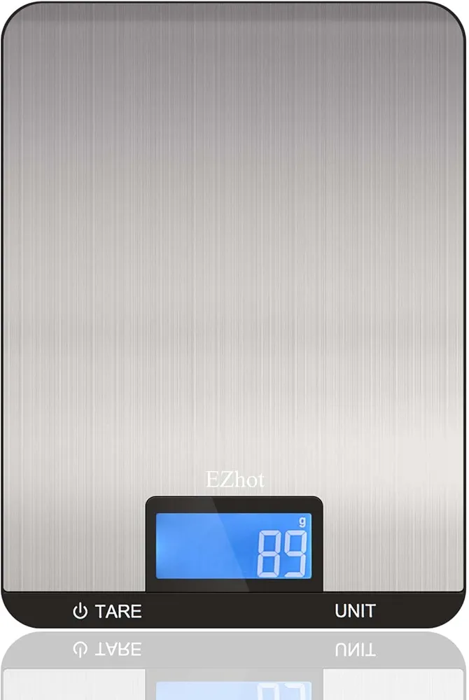 Digital Kitchen Scale - Accurate Food Scale with g/lb/oz/tl/kg & mL Measurements - Sleek Black Design, ABS+Stainless Steel - Mini Scale