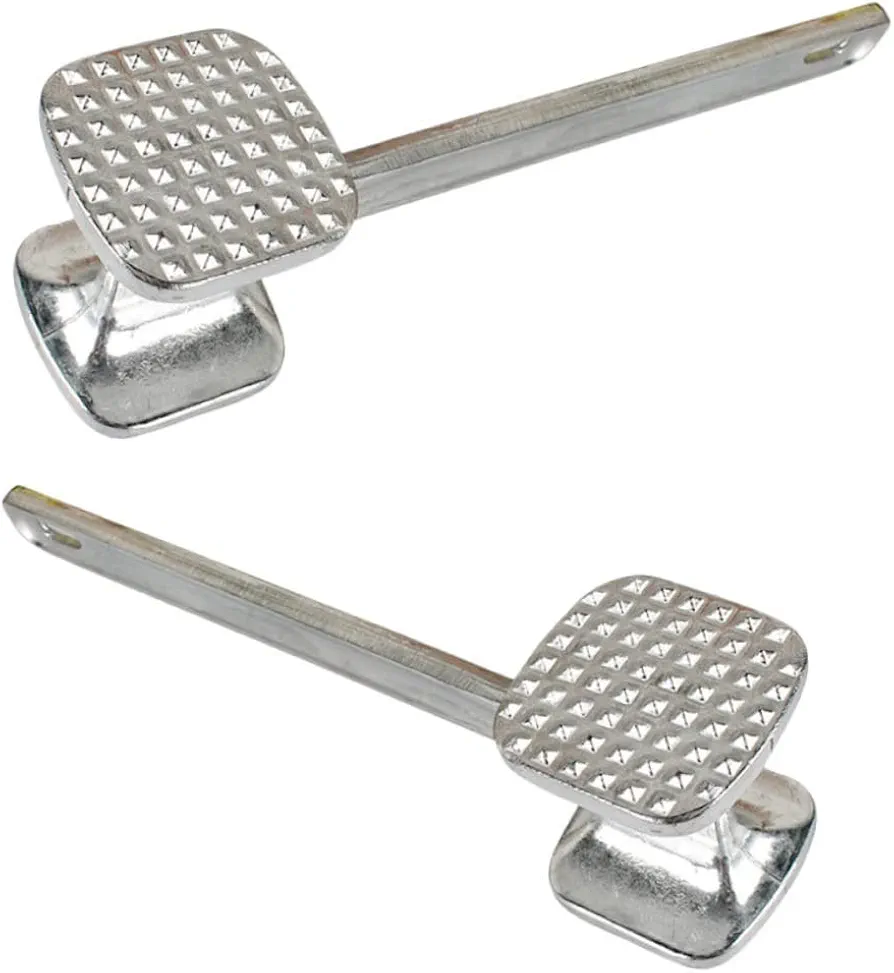 KICHOUSE 2 Pcs Steak Hammer Dual-sided Nails Hammer Chicken Mallet Meat Pounder Tool Meat Tenderizer Machine Kitchen Mallet Meat Grinder Meat Tenderizer Tool Silver Aluminum
