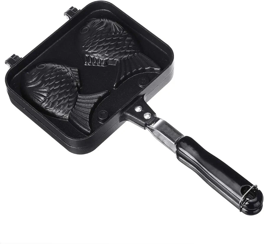 Hovico Taiyaki Japanese Fish-Shaped Pancake Double Pan, Waffle Cake Maker Pan Fish-Shaped Pancake Double Pan Mold for Home DIY Cooking Party Dessert