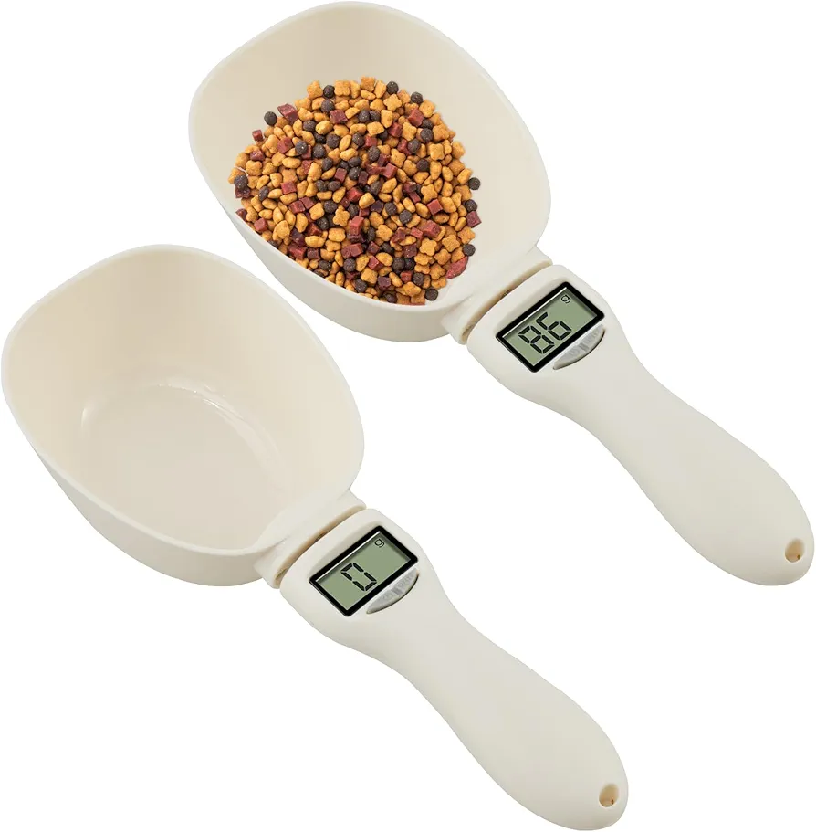 Digital Spoon Scale, Electronic Measuring Spoon, Weighing Spoon Scale 800g / 1g High Precision with LED Display Feeding Spoon with Removable Handle for Pets Food, Flour, Support Unit g/oz/ml/cup (2)