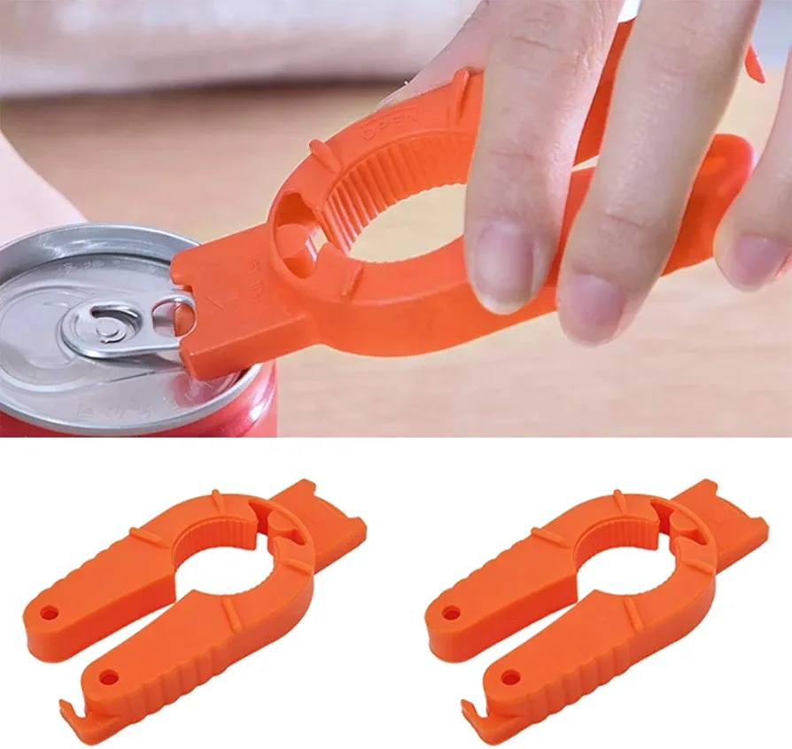 Senzeal 2Pcs Multifunctional Bottle Opener Plastic Water Bottle Opener Jar Opener Twist-Off for Weak Hands Seniors Arthritis Bottle Gripper Lid Seal Remover
