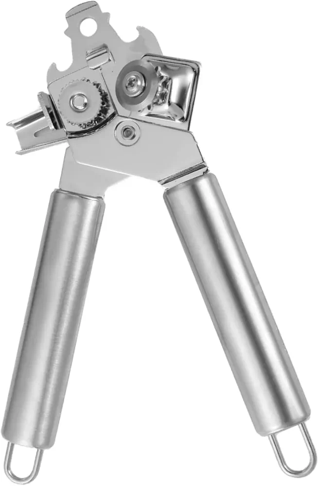 Stainless Steel Can Opener Manual Can Opener Jar Lid Opener Beer Can Opener Multi-function Can Opener Smooth Opener Professional Food Safety Opener Three-in-one Can Opener Silver