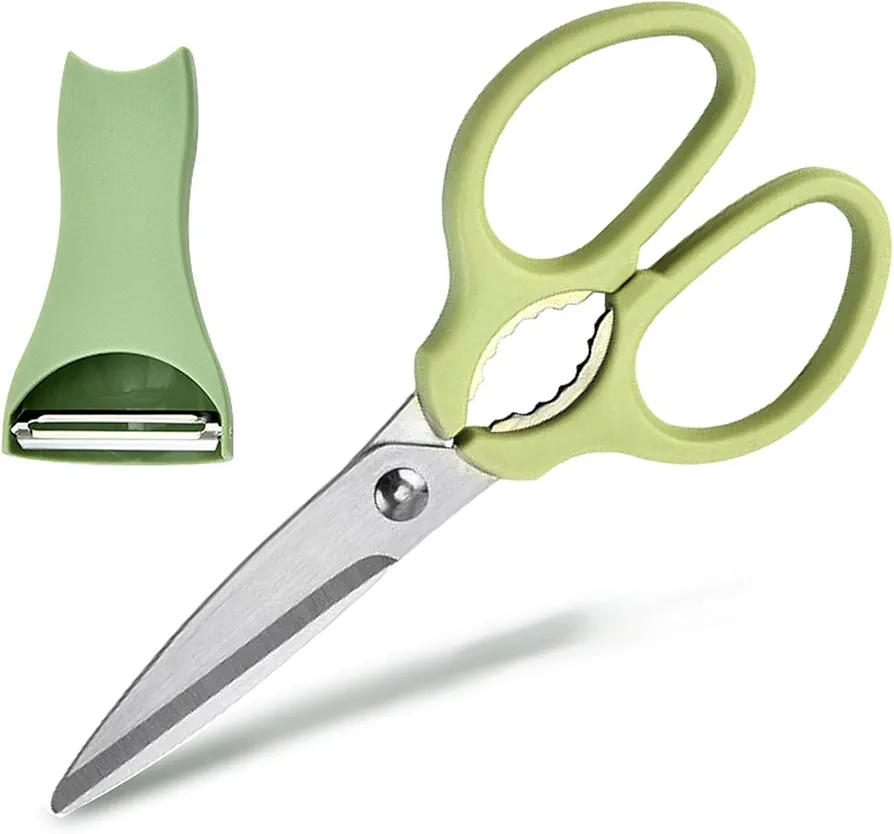Kitchen Scissors Woman Use Multi-purpose scissors Heavy Duty Cooking Shears Left Handed Green Scissors Adults Sharp Utility Siccors For Food