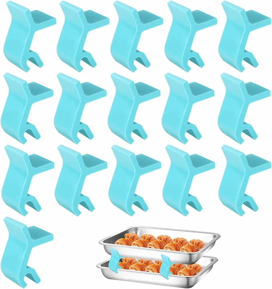 16pcs Baking Sheet Stackers, Reusable Trays Stacking Holder Space-Saving Cookie Tray Stackers Multipurpose Baking Pan Tray Clips for Freeze Dryer Trays