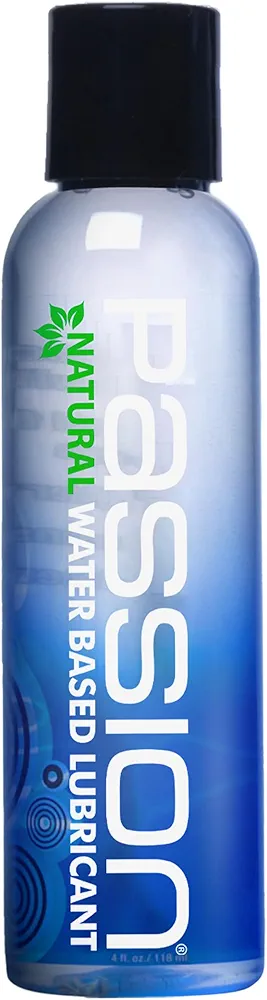 Passion Natural Water-Based Personal Lubricant, 4 Fl Oz - Premium, Non-Sticky, Easy-to-Clean Formula for Smooth, Comfortable Use