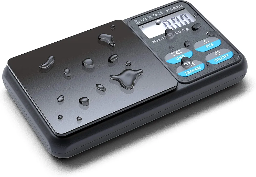 Marine Waterproof Digital Scale - (100g x 0.01g - Black) - Washdown IP65 Protection - Waterproof Food Scale - Scientific Digital Scale - Digital Kitchen Scale - Baking Scale