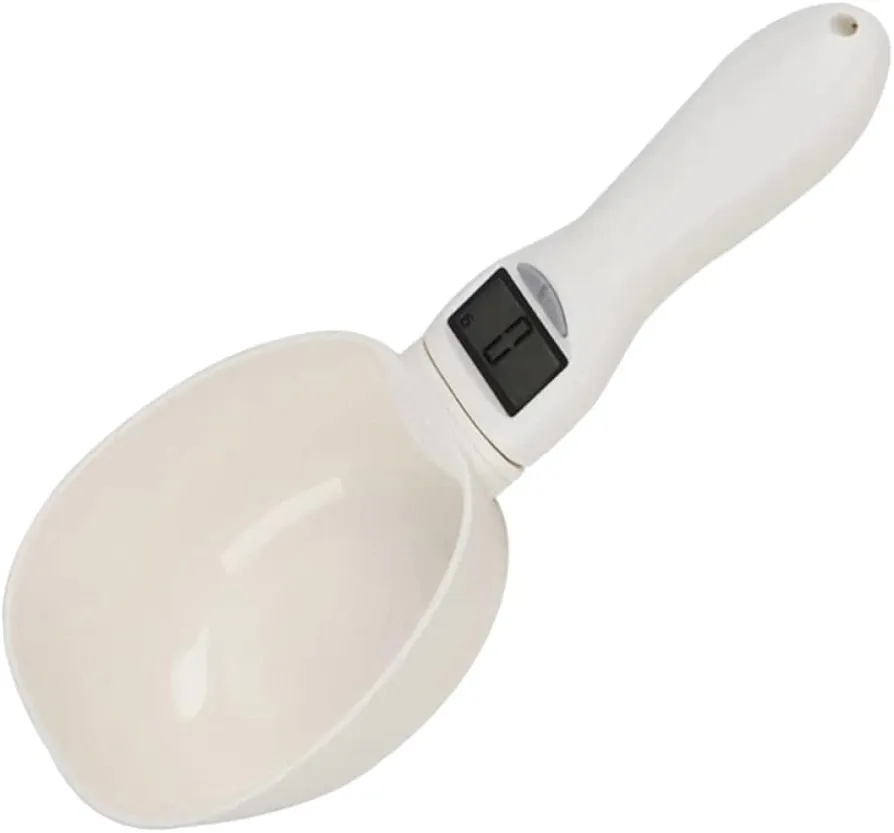 Measuring Cups with Led Display Dog Spoon Digital Pet Food Measuring Cup Scoop Spoon Scale Dog Food Measuring Cup Electric Scale Kitchen Baking Scale Electronic White Food Spoon