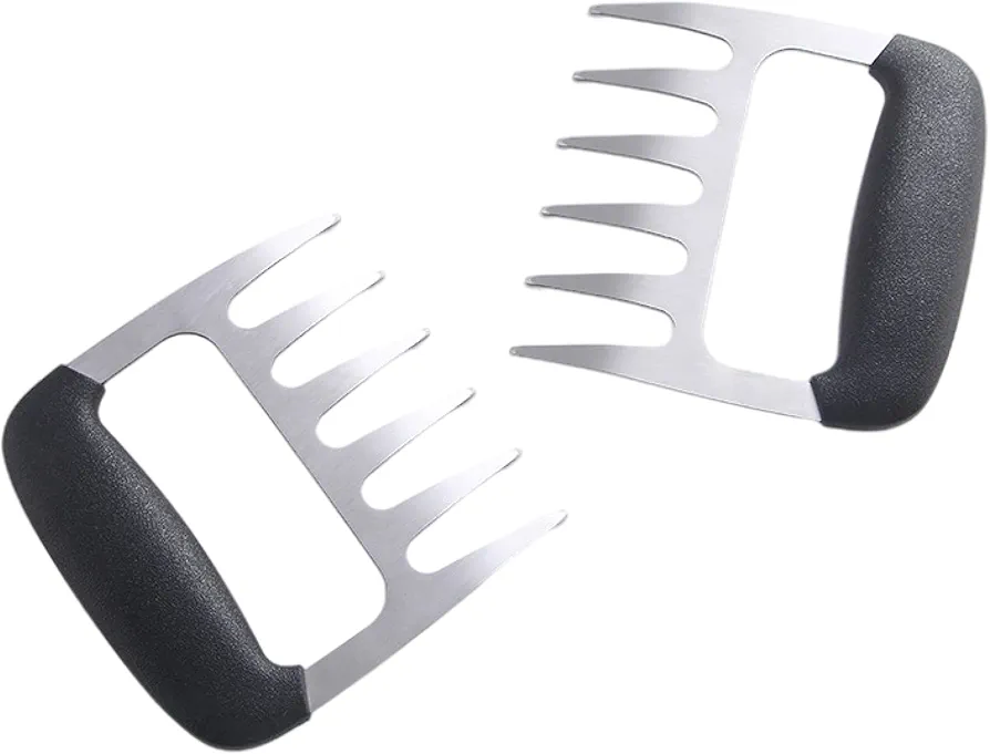 Stainless Steel Meat Shredder Bear Claw Kitchen Hand Shredded Chicken Anti-Scalding Heat Insulation Shredding Meat Catching Turkey Fork Tool Shredding Meat Claws（2pcs）