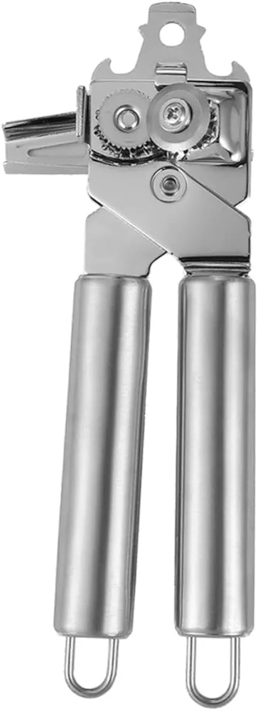 Stainless Steel Can Opener Jar Lid Opener Portable High-grade Can Opener Beer Can Opener Manual Can Opener Three-in-one Can Opener Smooth Opener Multi-function Can Opener Silver CRAFTHROU