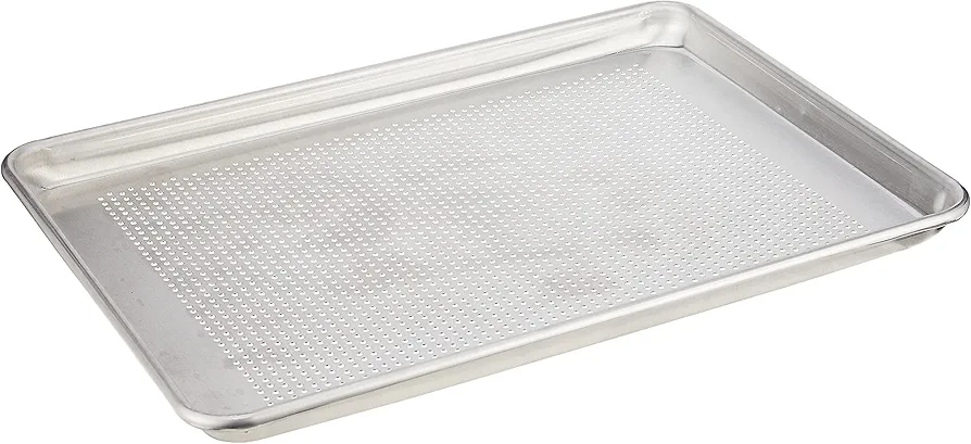 Artisan Professional Perforated Aluminum Baking Sheet Pan with Lip, 18 x 13-inch Half Sheet, Silver