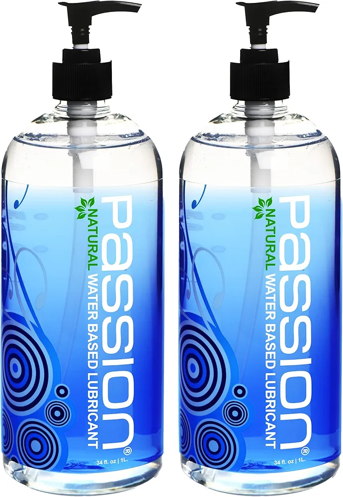 Twin Pack Natural Water-Based Lubricant, 34 oz Each, Total 68oz