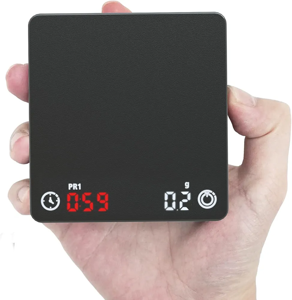 Coffee Scale, Digtal Espresso Scale with Timer Automatic Timing Rechargable Mini Coffee Weight Scales, Food Kitchen Baking. Black