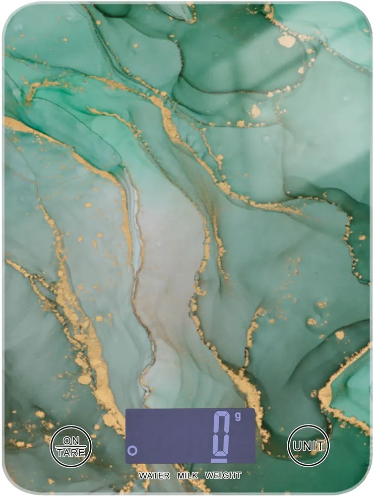 MNSRUU Food Kitchen Scale, Teal Turquiose Marble Digital Food Scale, Kitchen Scales for Weight Loss/Baking/Cooking, Digital Weight Scale for Food Ounces and Grams