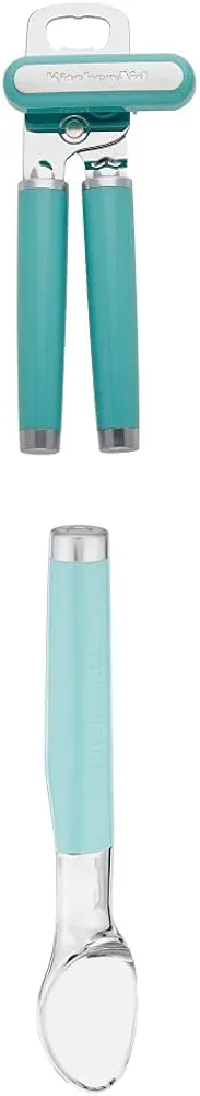 KitchenAid Classic Multifunction Can Opener/Bottle Opener, 8.34-Inch, Aqua Sky and KitchenAid Classic Ice Cream Scoop, One Size, Aqua Sky 2