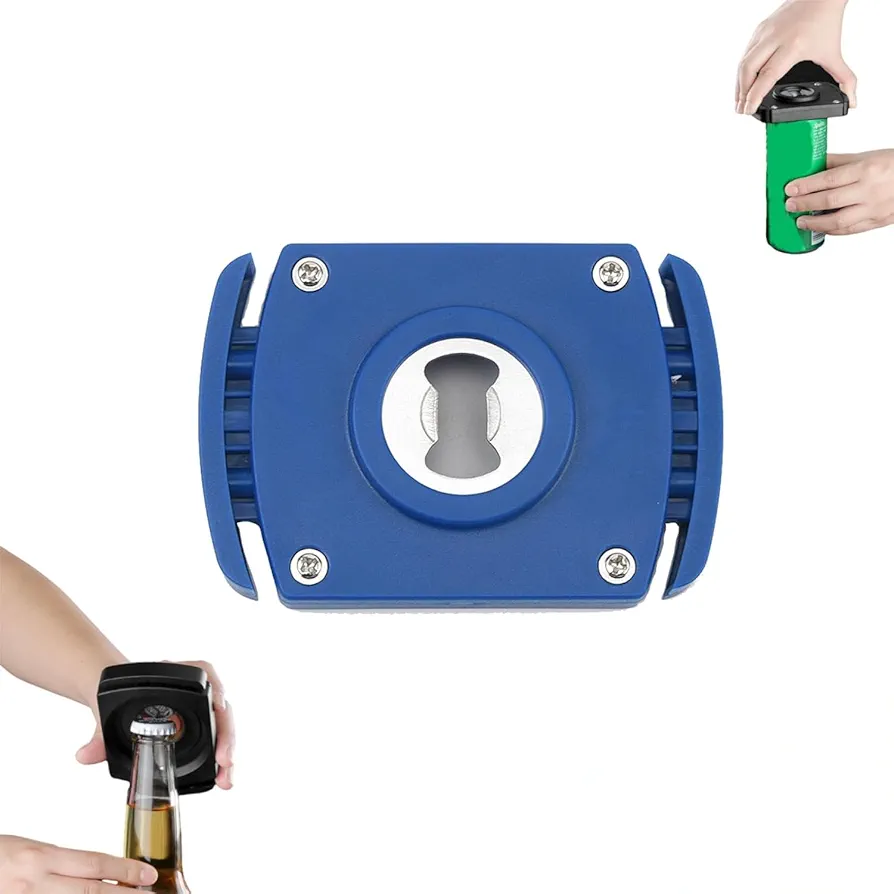 aluminum Can Opener，can top remover，Lid Remover， beer- Soft Edge- soda- can opener，Handheld Safety Manual Can Opener，for 8-19 Oz aluminum Soft Edge Cans, Household Bar Tool（Blue 1PCS）