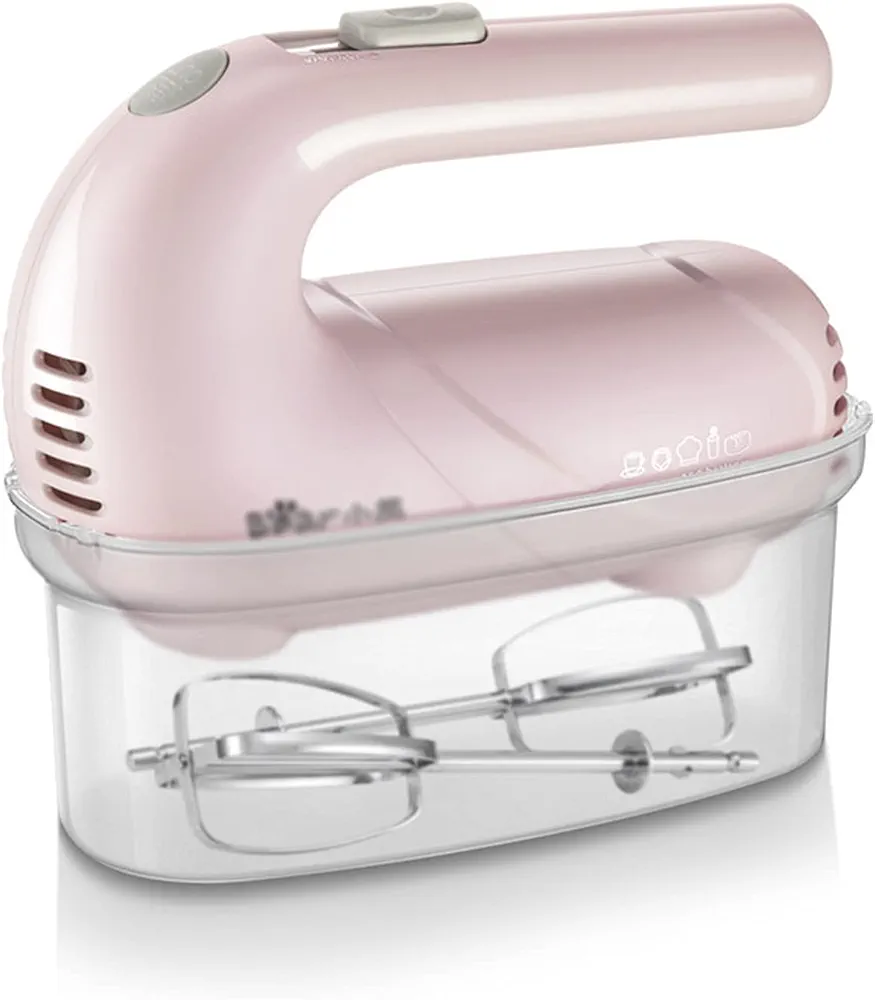 Handheld Electric Mixer,Electric Whisk Household Electric Small Whipped Egg and Cream Mixer for Food Beater, Egg, Cakes, Batters,Pink